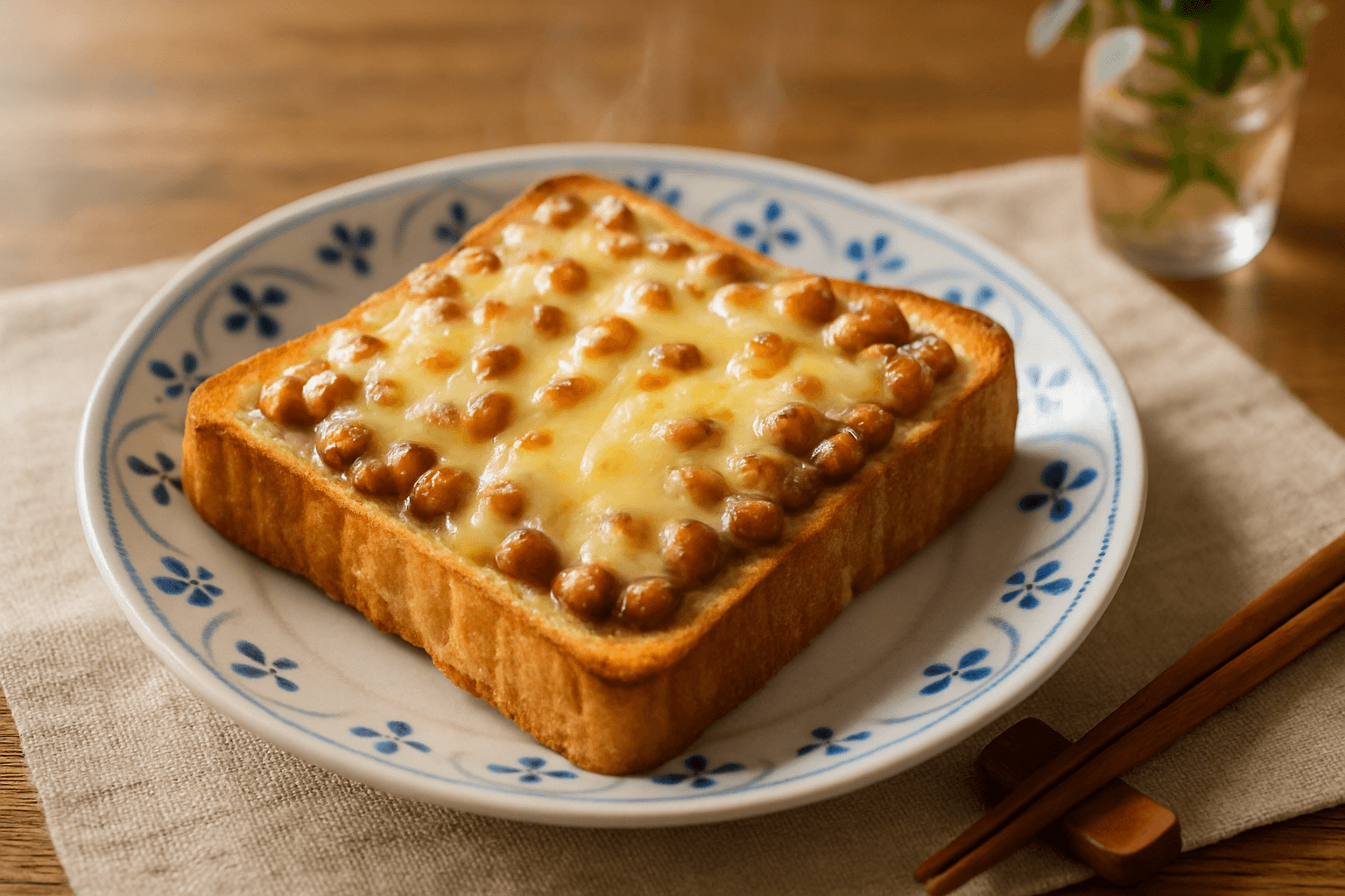 納豆トーストの完成写真