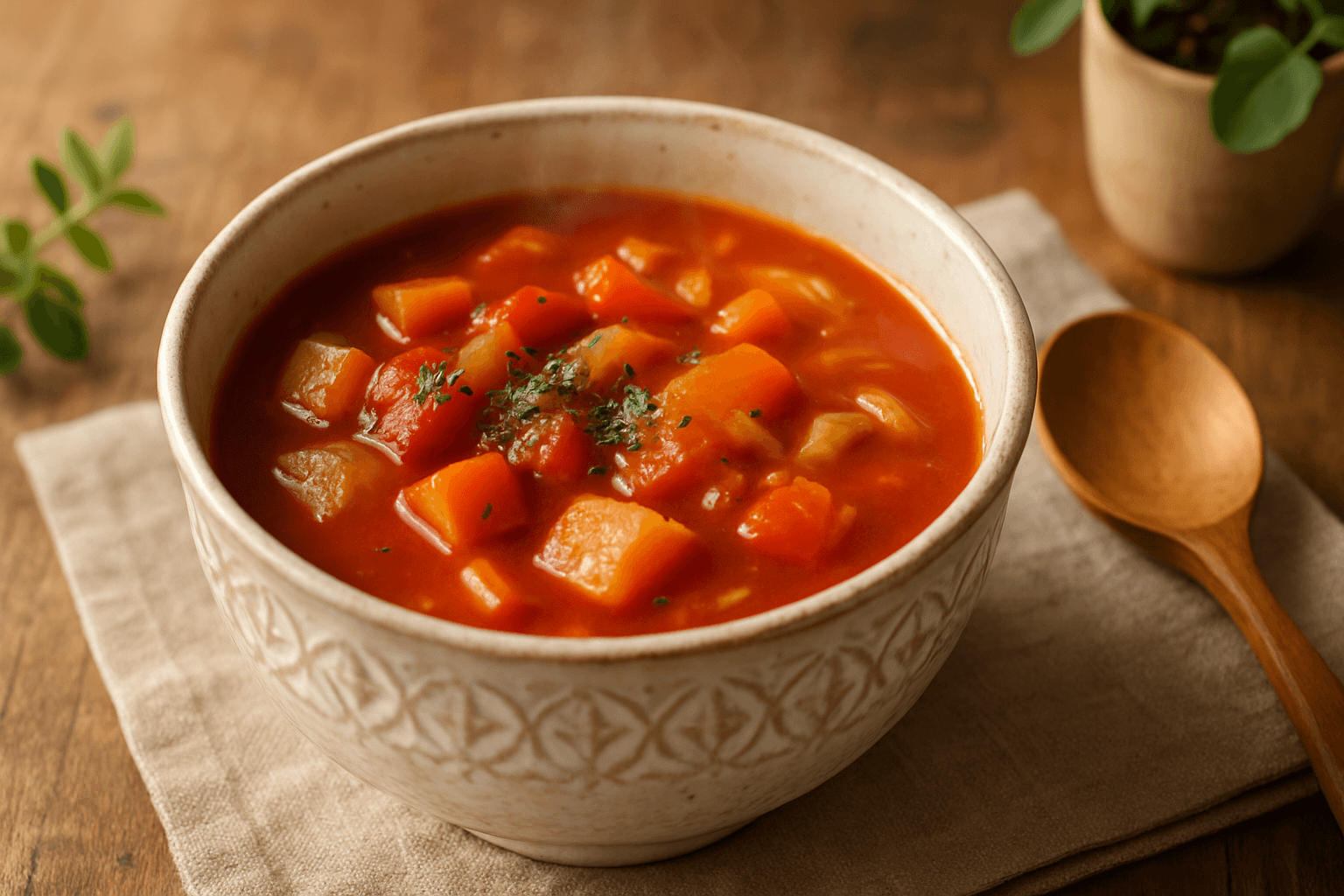 Minestrone finished dish