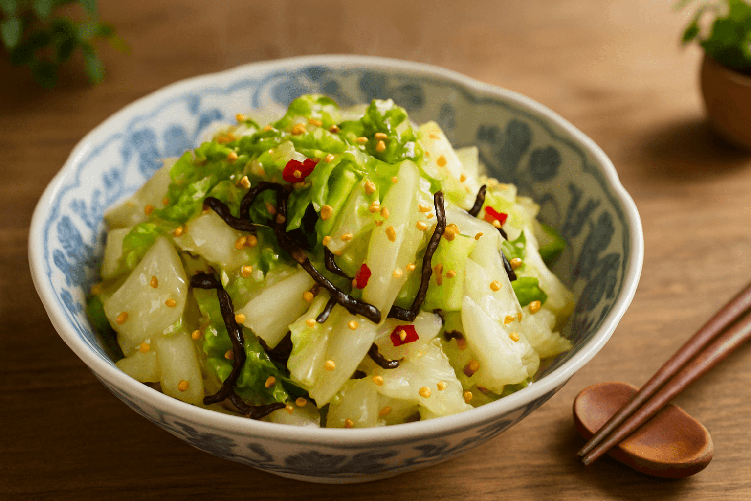 白菜の塩こんぶ和えの完成写真