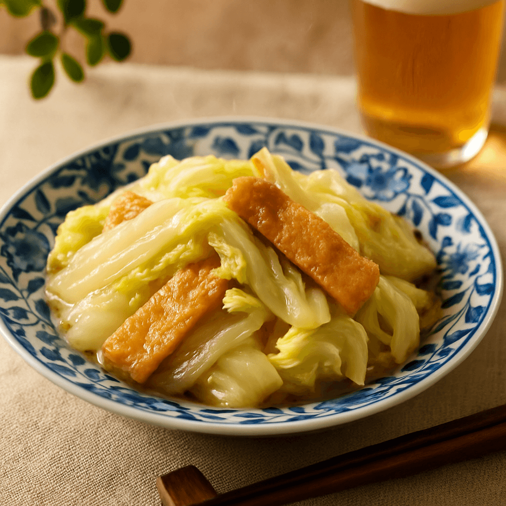 白菜と油揚げの煮物の完成写真