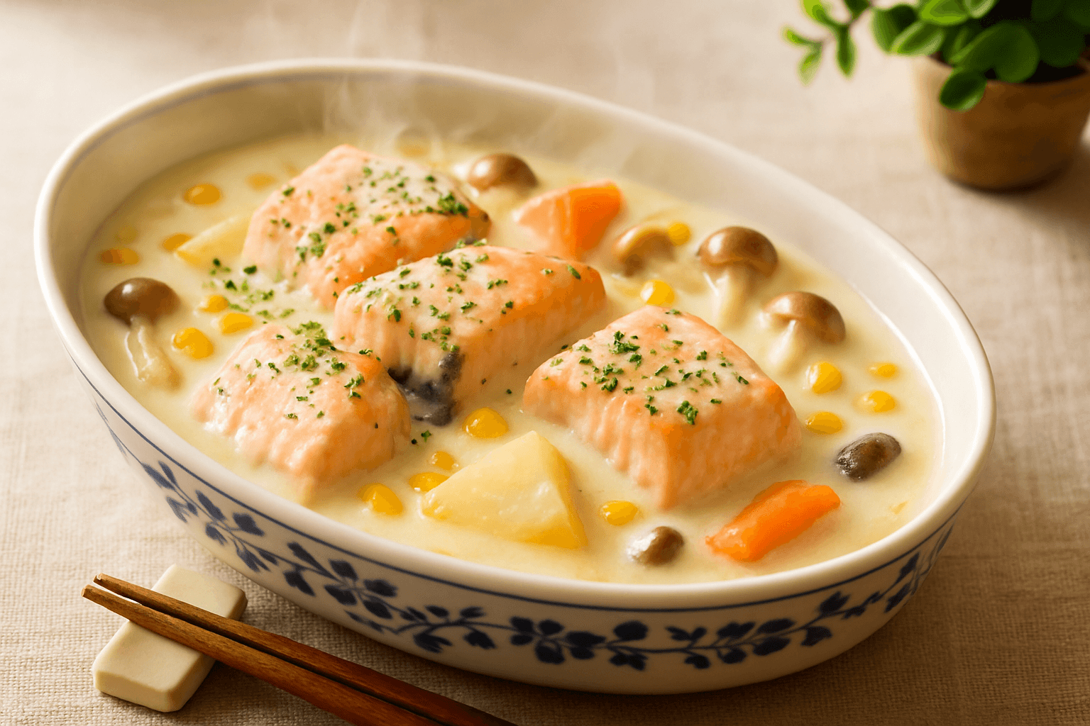 鮭と野菜のチーズクリーム煮の完成写真