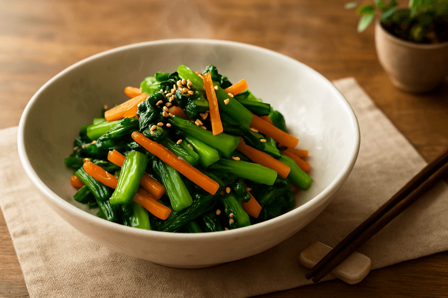 Komatsuna Namul finished dish