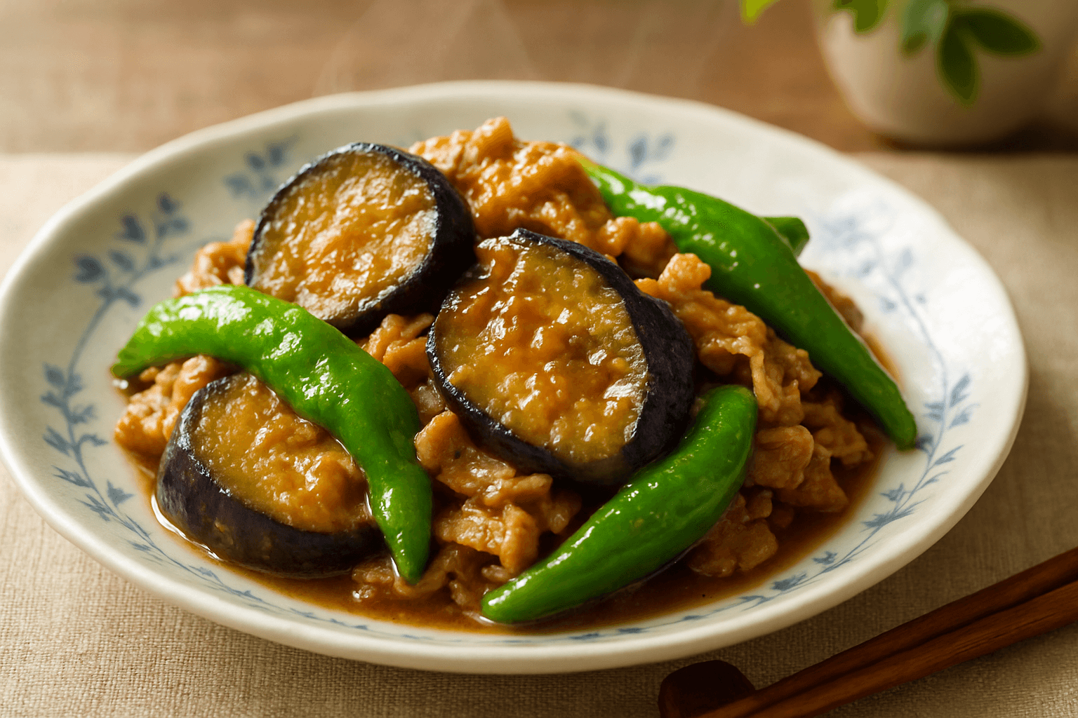 豚となす・ピーマンの味噌炒めの完成写真