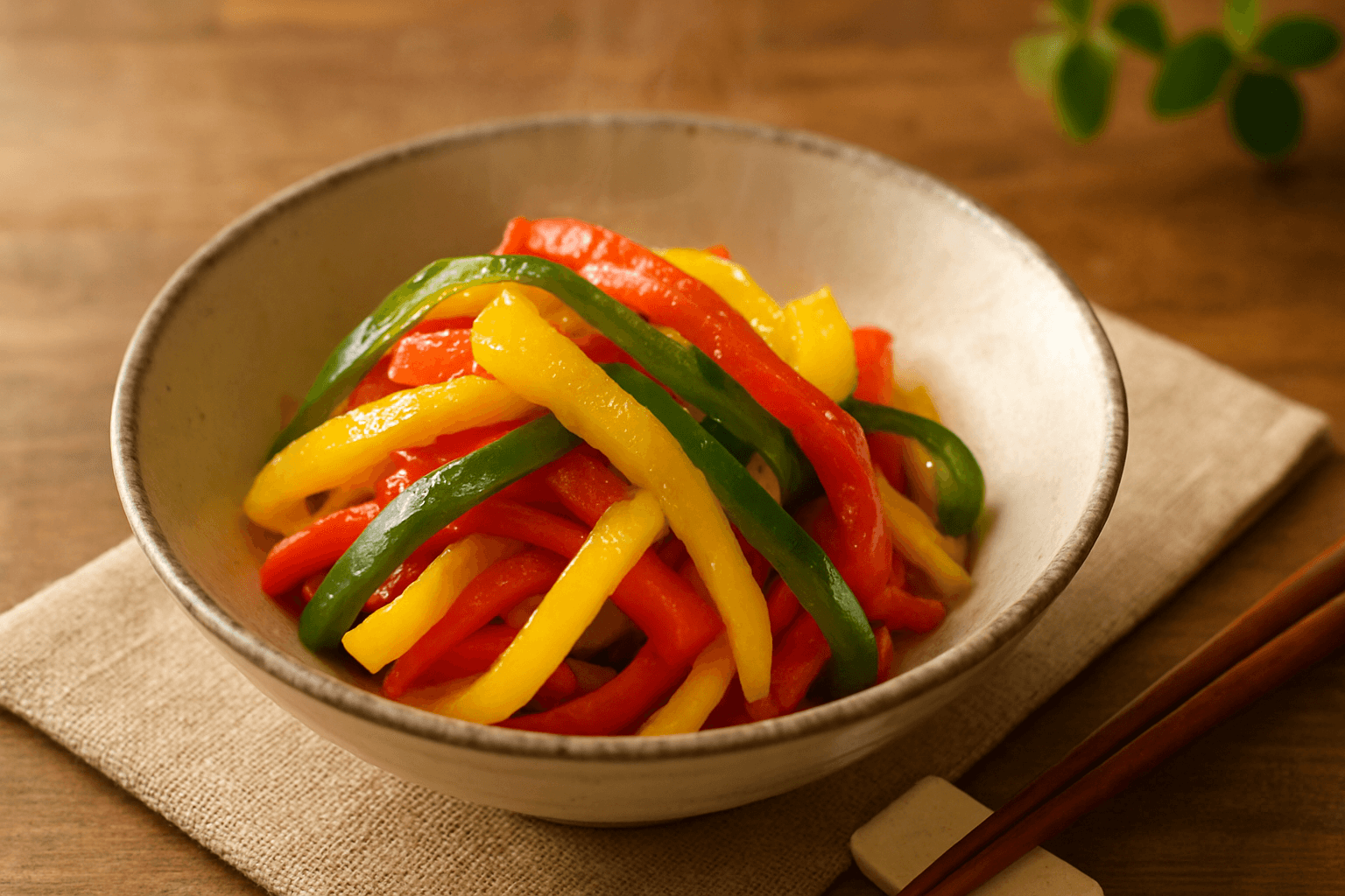 3色パプリカの塩きんぴらの完成写真