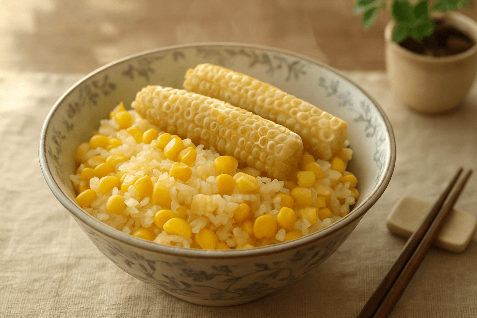 とうもろこしご飯の完成写真