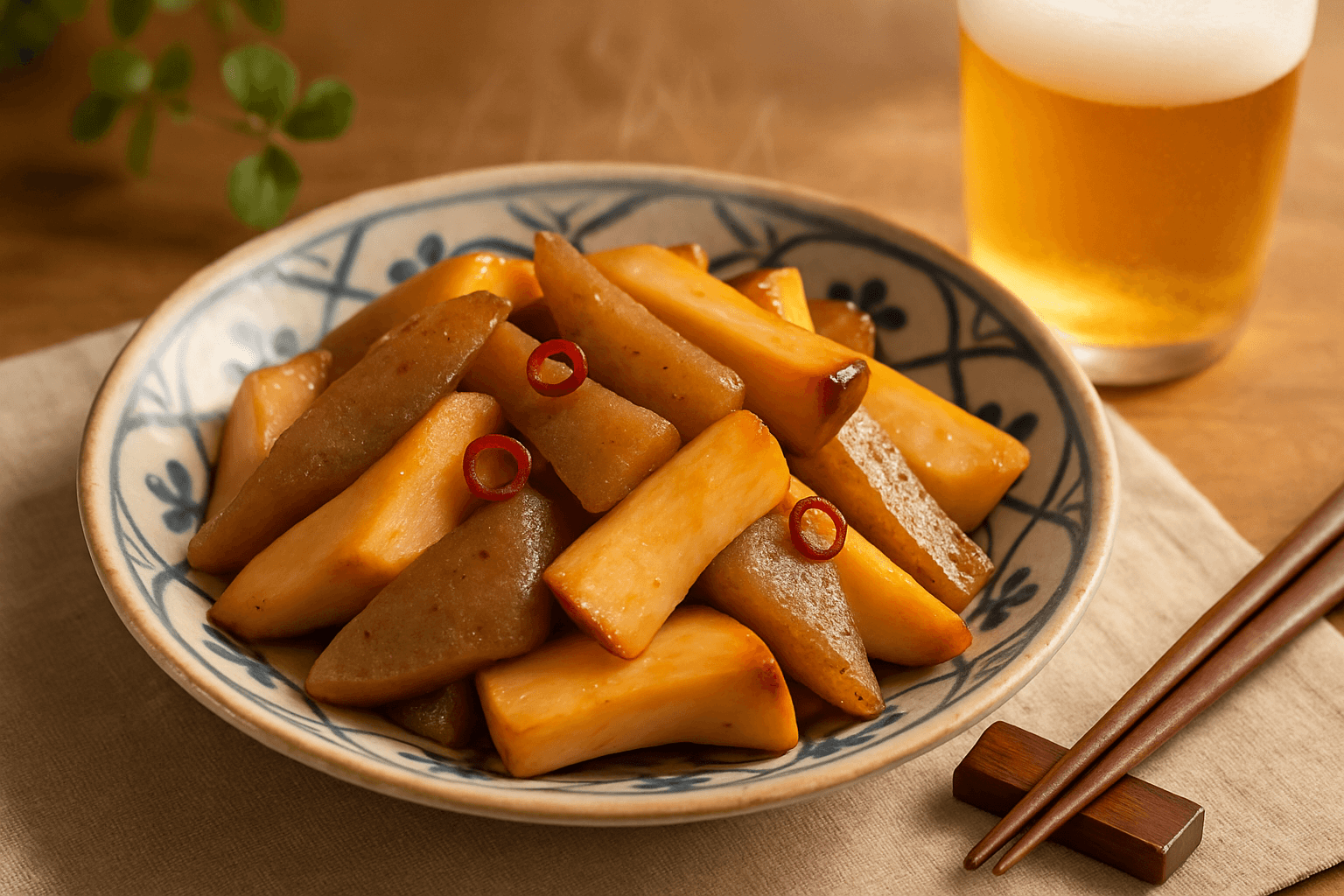 Spicy Stir-Fried King Oyster Mushrooms and Konjac finished dish