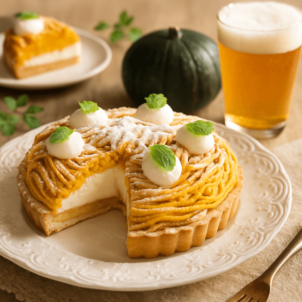 かぼちゃのモンブランタルトの完成写真