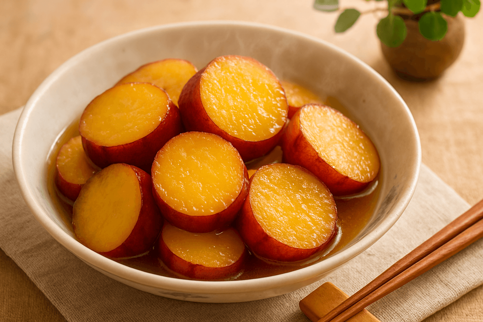 さつまいもの蜂蜜レモン煮の完成写真