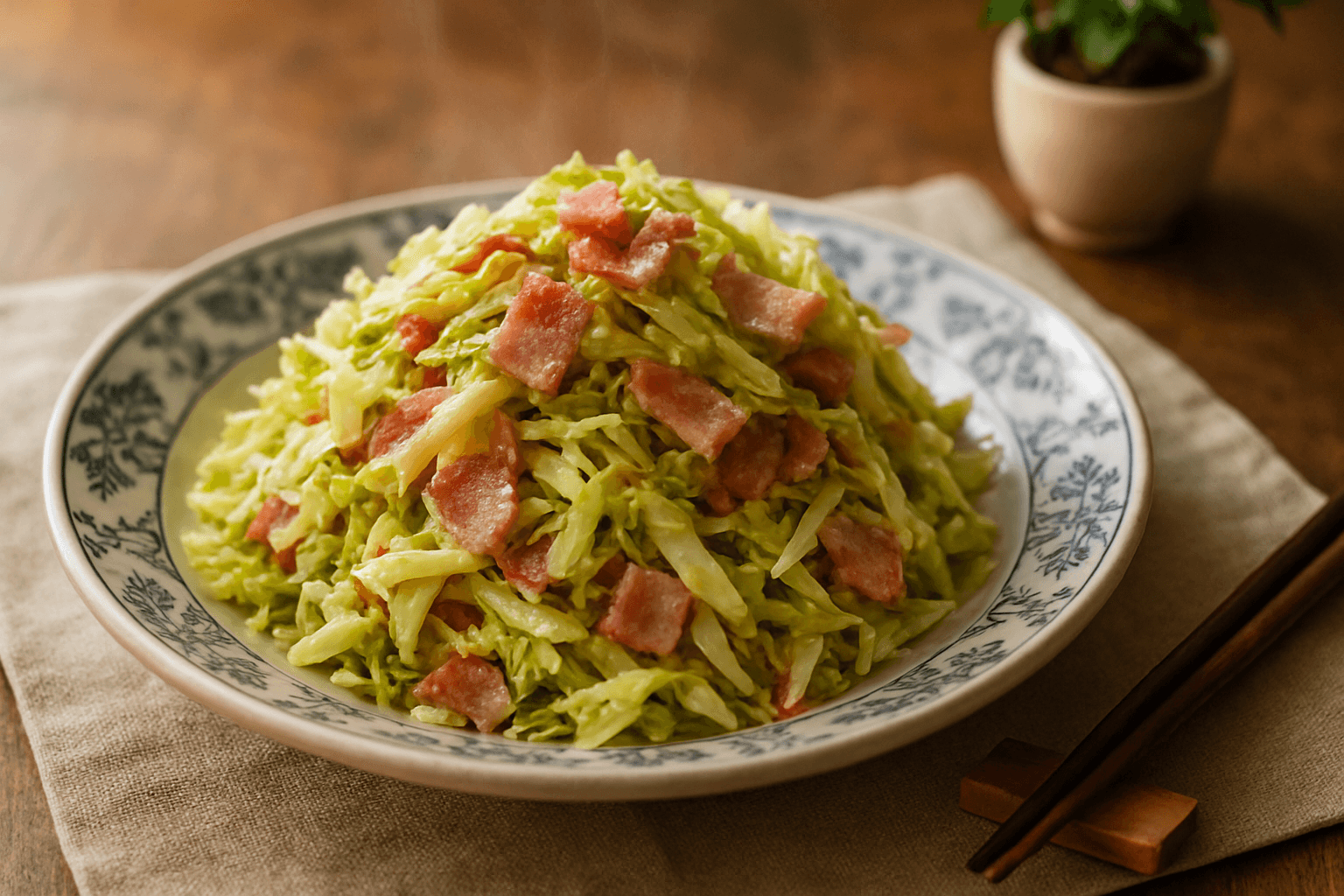 キャベツとベーコンのサラダの完成写真