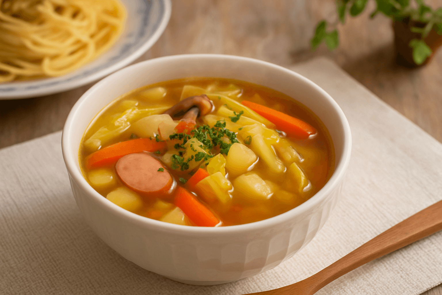 Consommé Soup finished dish