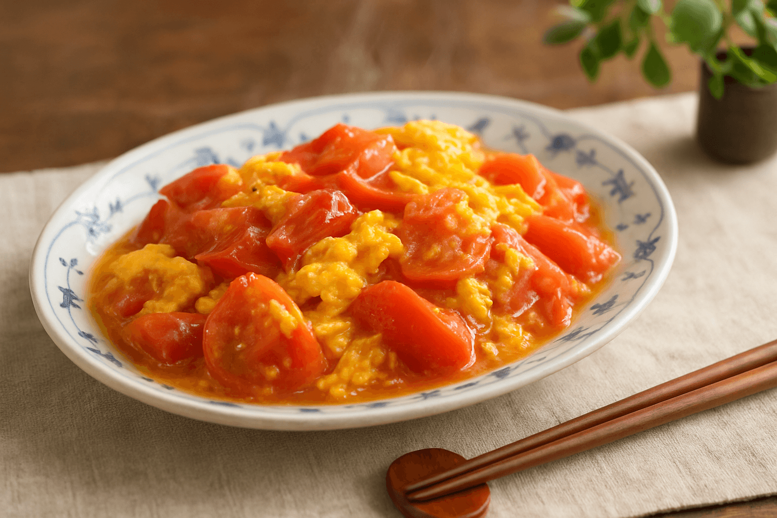 トマトと卵の中華炒めの完成写真