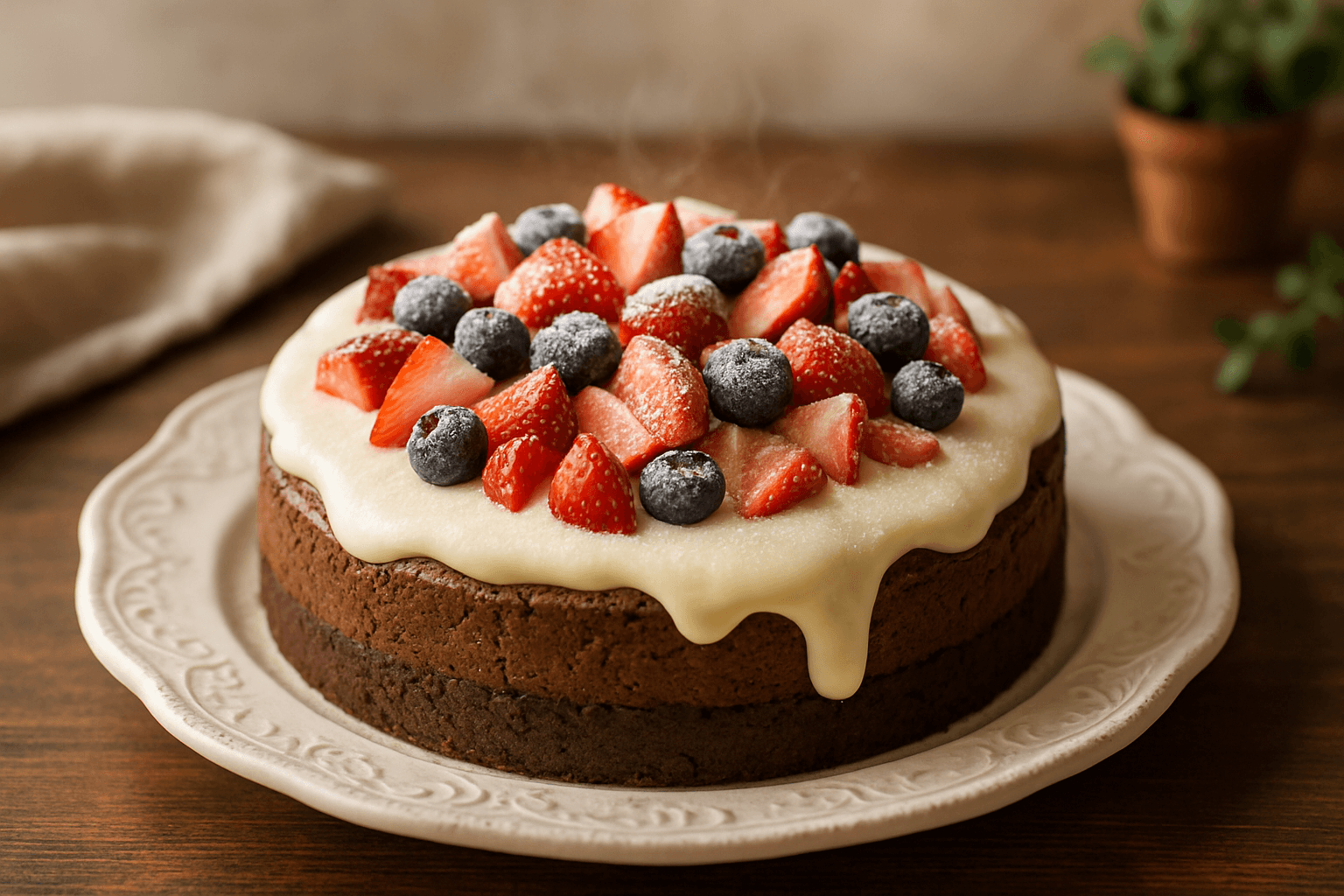 Double Chocolate Cheesecake finished dish