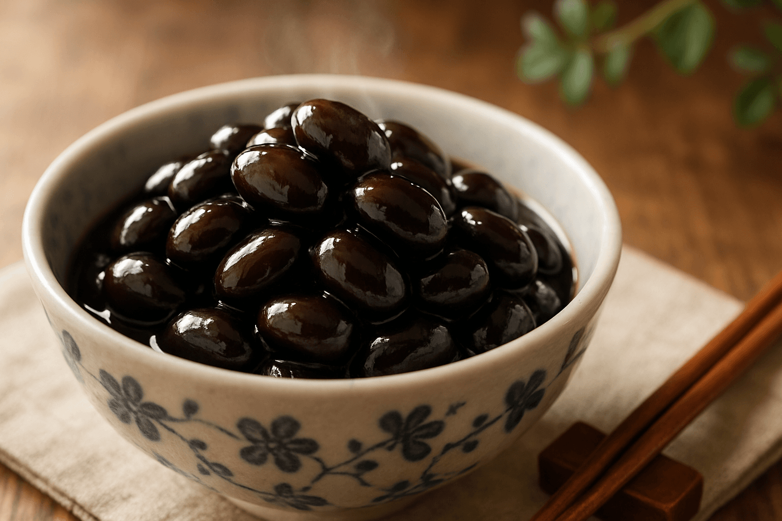 Simmered Black Beans finished dish