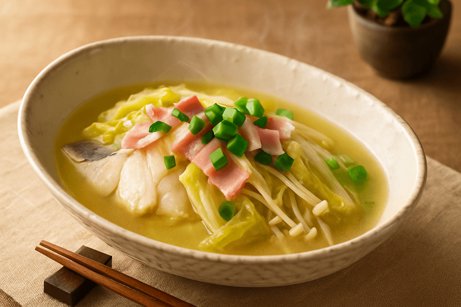 タラと白菜のレンジ蒸しの完成写真
