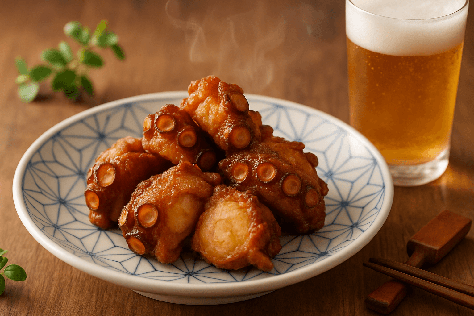 Octopus Karaage finished dish