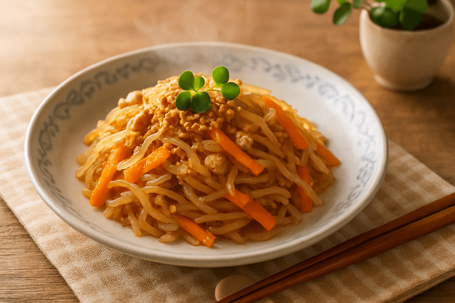 Ito-konnyaku and Tuna Kinpira finished dish