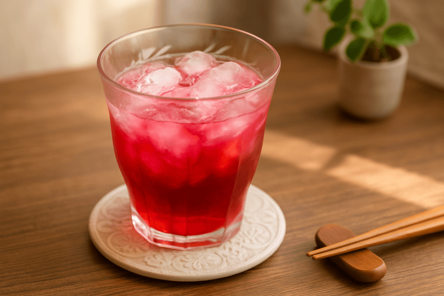 赤紫蘇ジュースの完成写真