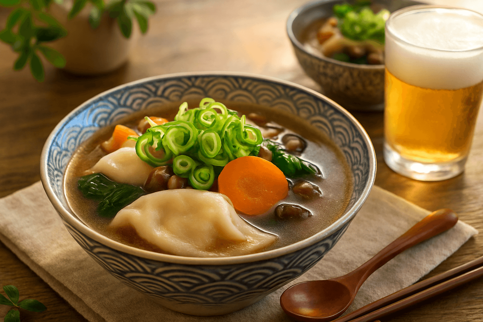 スープ水餃子の完成写真