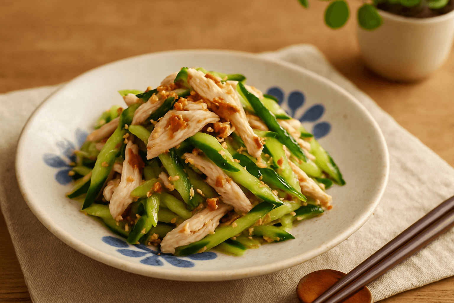 ささみときゅうりの梅サラダの完成写真