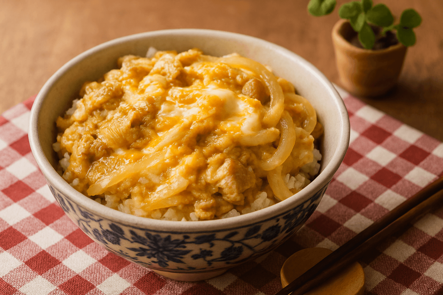 Tamago Don (Egg Rice Bowl) finished dish
