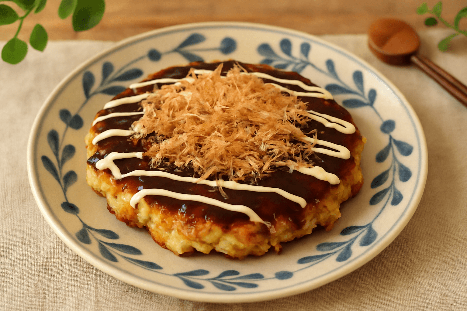 Pork Belly Okonomiyaki finished dish