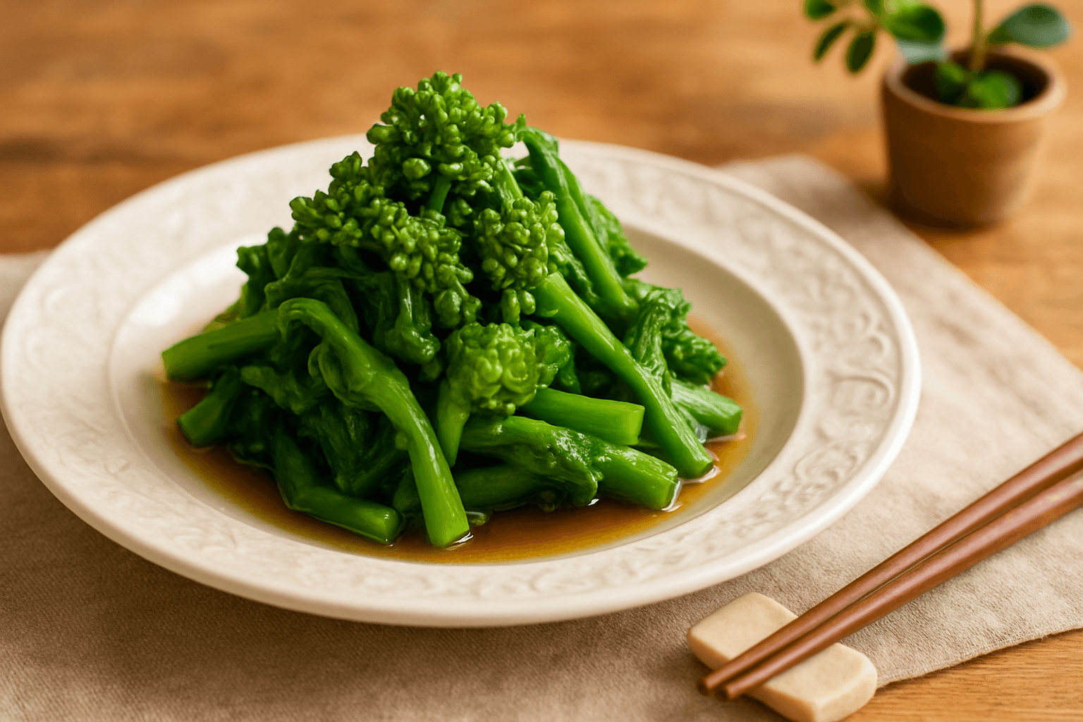 Nanohana Ohitashi finished dish