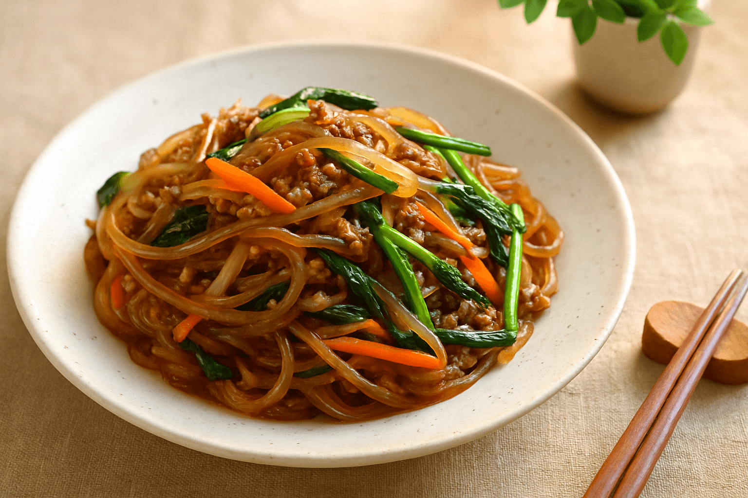 Japchae finished dish