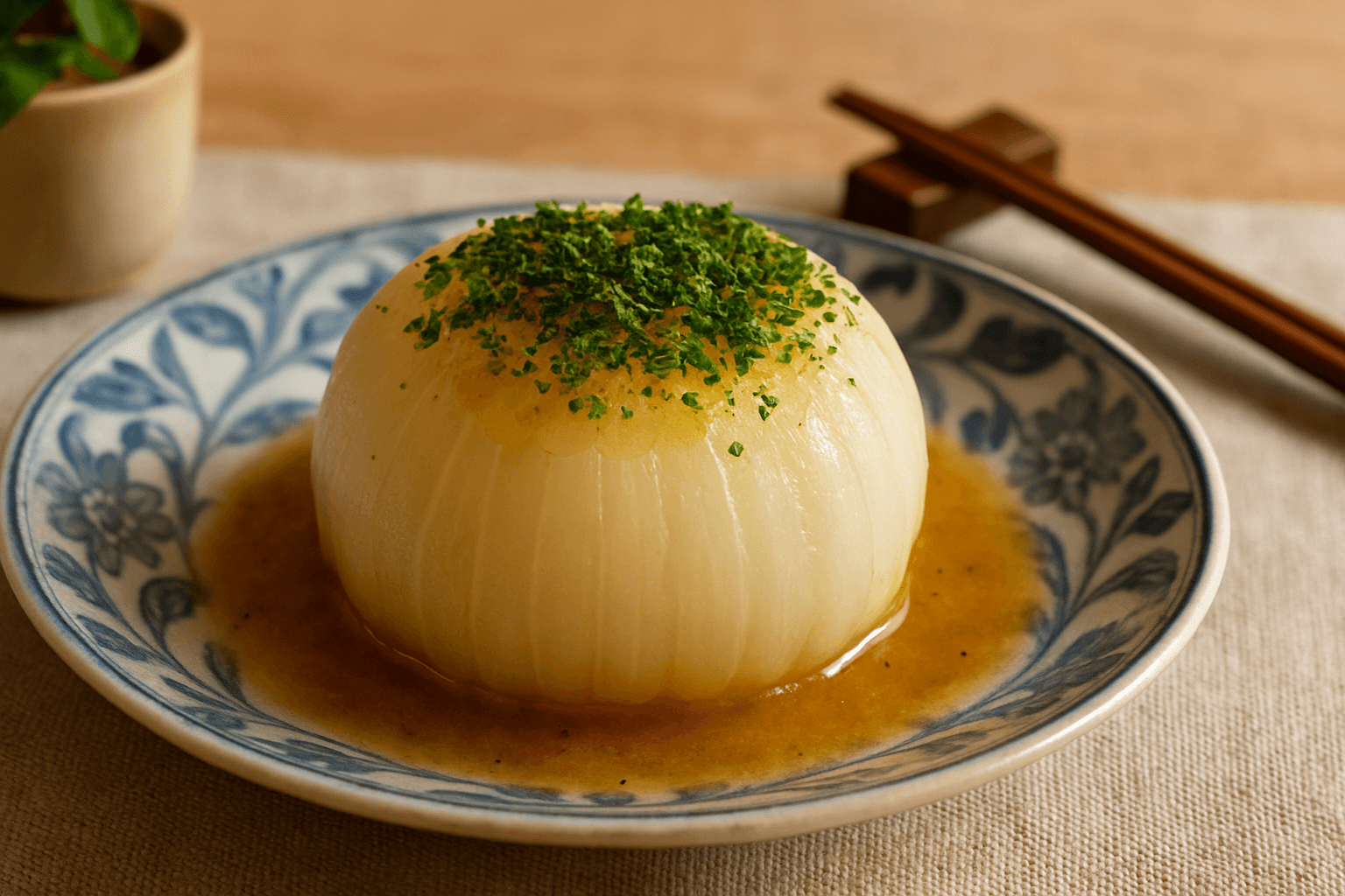 新玉ねぎの丸ごとレンジ蒸しの完成写真