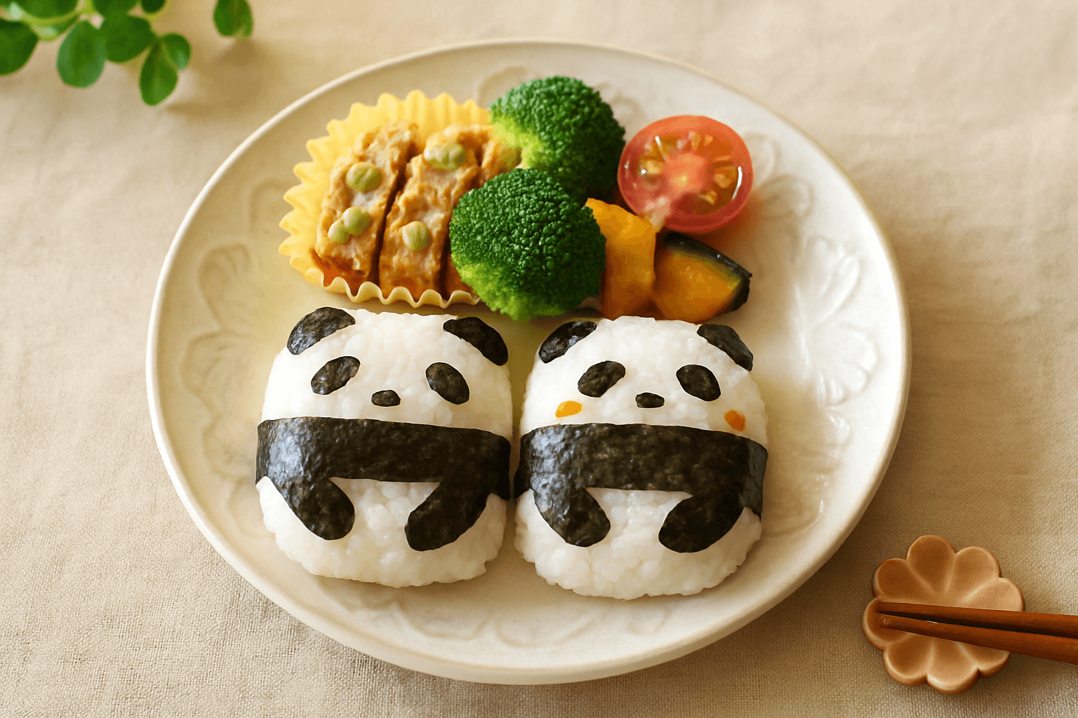 Panda Character Bento finished dish
