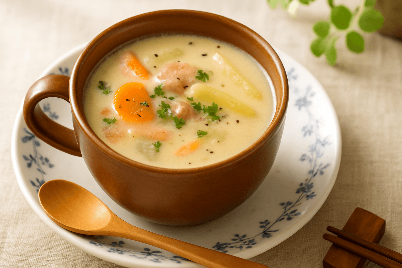 Miso Milk Soup finished dish