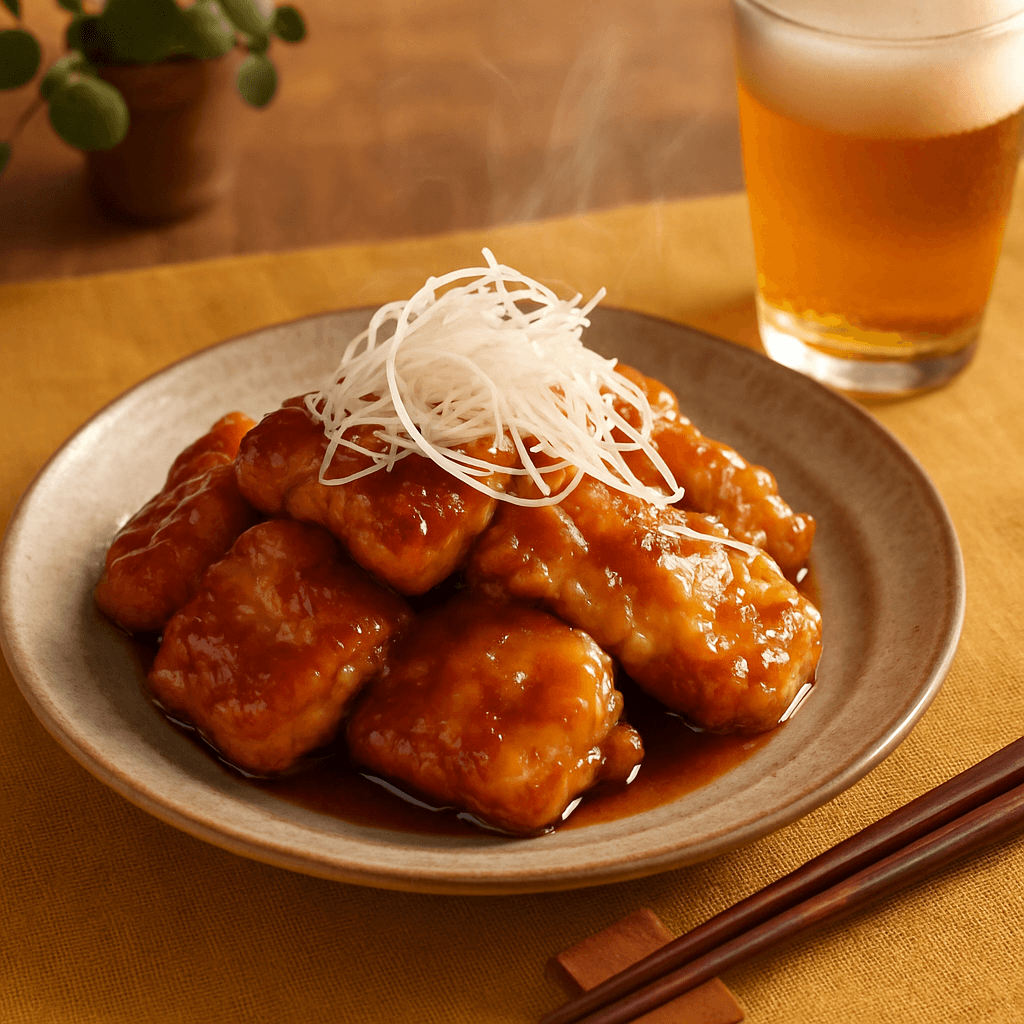 鶏胸肉の甘酢煮の完成写真