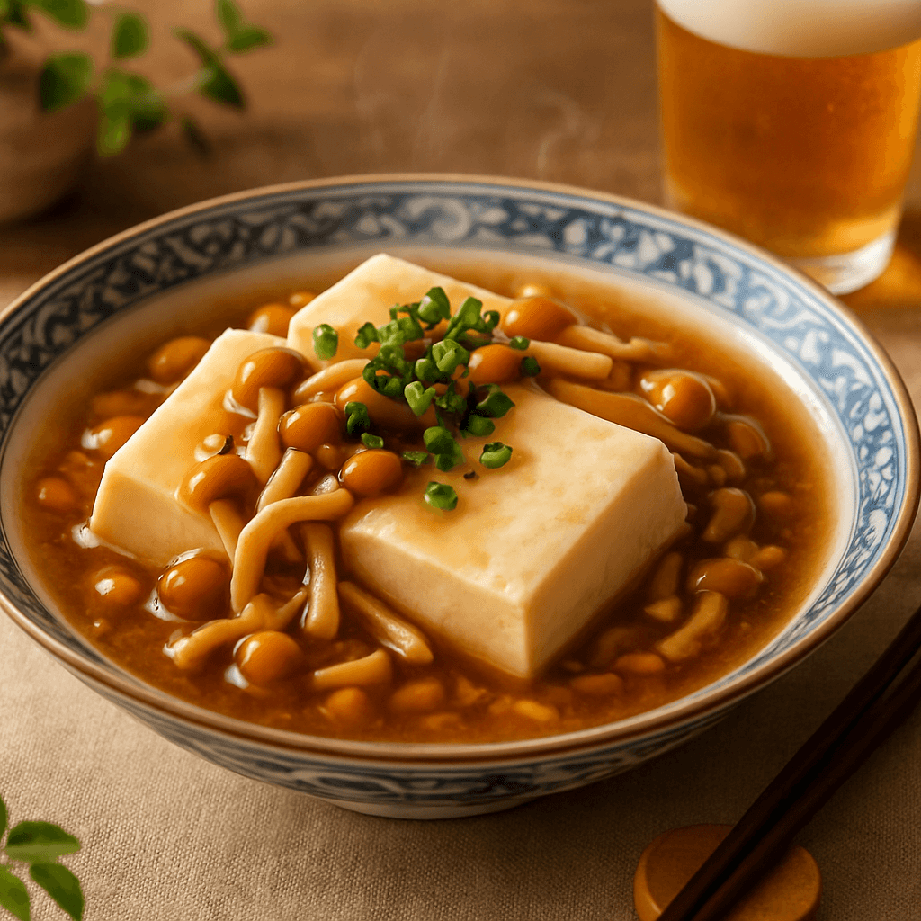 豆腐のなめこあんの完成写真