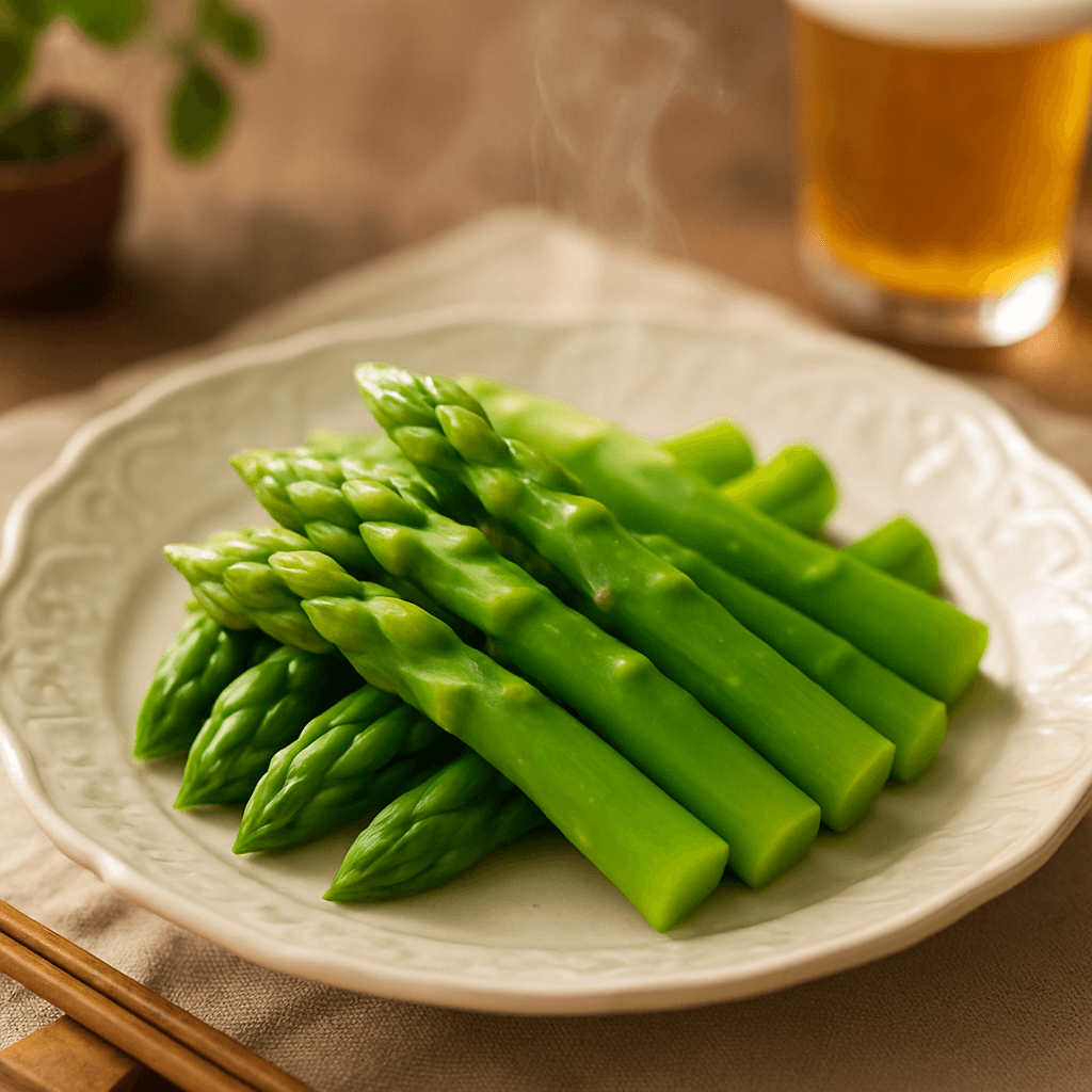 Steamed Asparagus finished dish