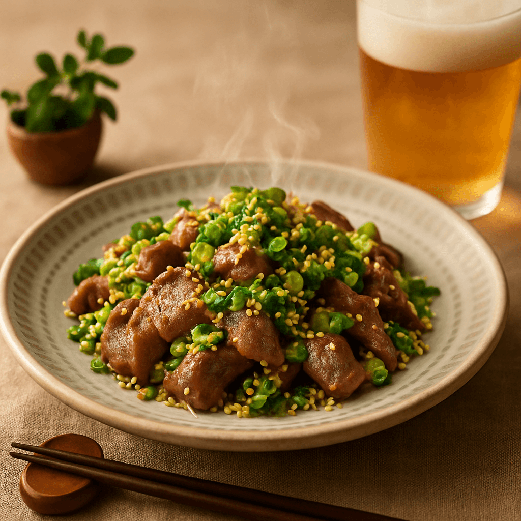 Gizzard with Green Onion and Salt finished dish