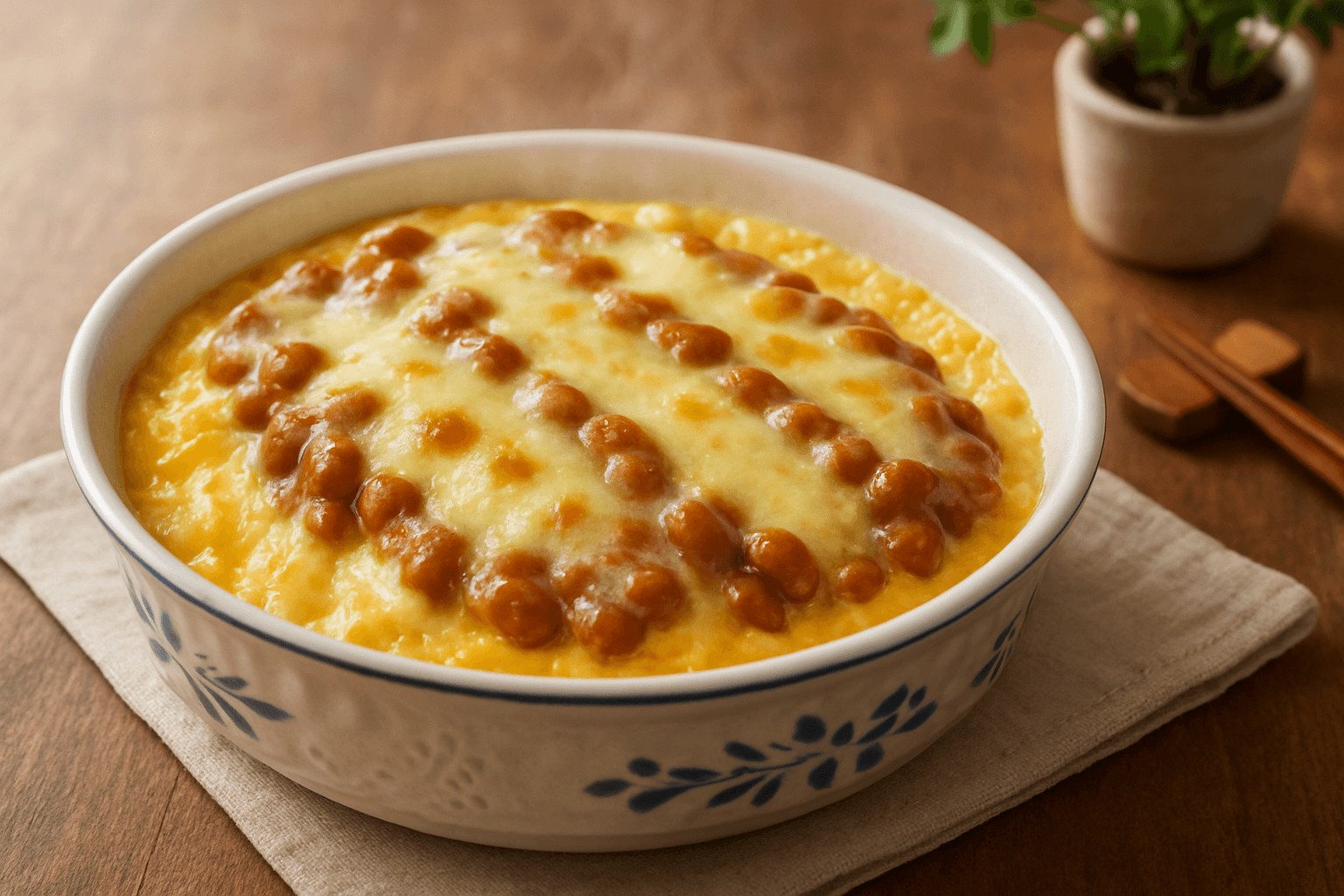 豆腐と卵の納豆グラタンの完成写真