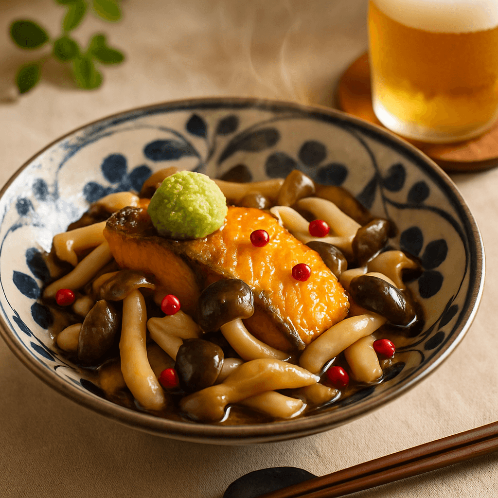 鮭としめじのバターしょうゆの完成写真