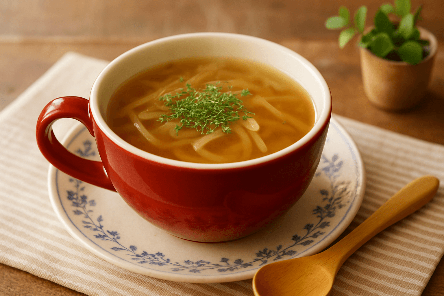 玉ねぎと生姜のスープの完成写真